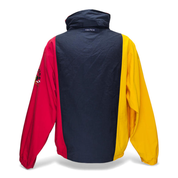 Vintage Nautica Colorblock Men's Jacket with Embroidered Sleeve Logo