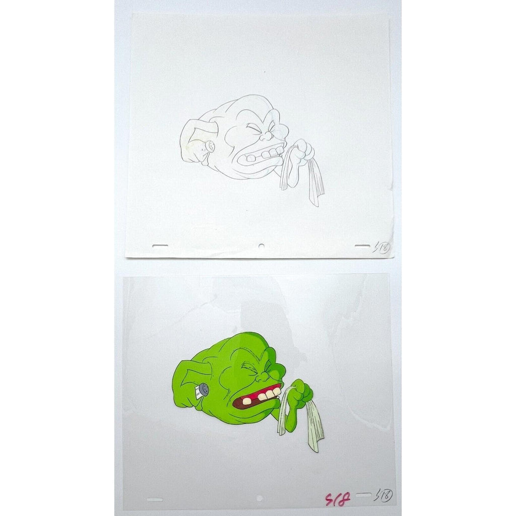 Real Ghostbusters Authentic Animation Production Cel & Drawing Slimer S18 by Dic