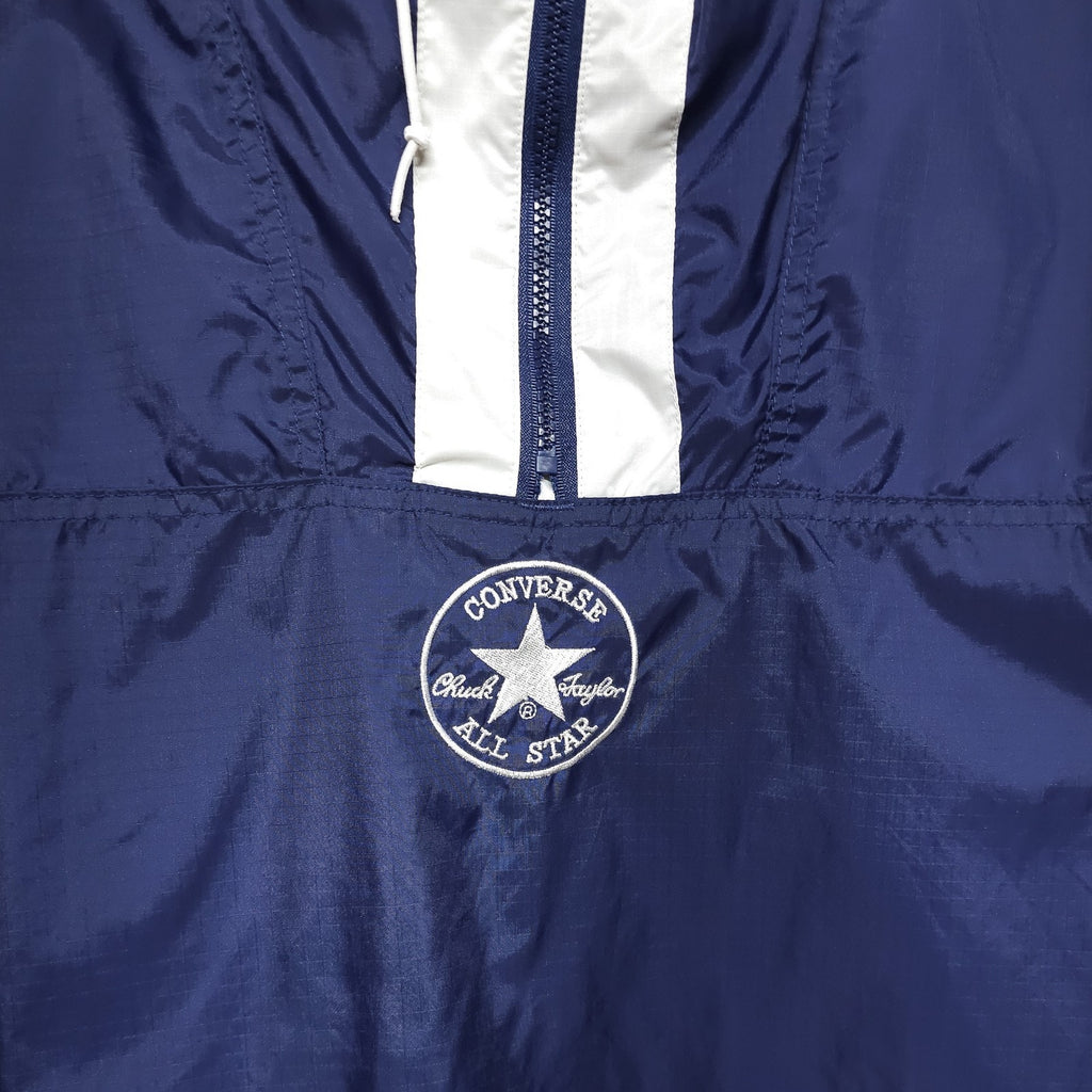 Vintage Converse All Star Windbreaker Blue White Jacket Adult M by Converse