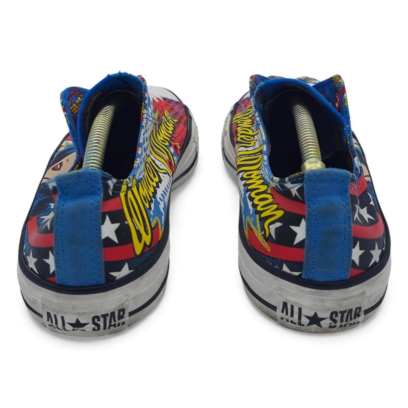 Converse Chuck Taylor All Star Low Top Wonder Woman Comic Print Shoes Womens 10
