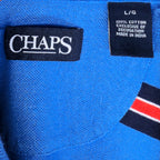 Chaps Men's Blue Black Red & White Striped Polo Shirt - L by Chaps