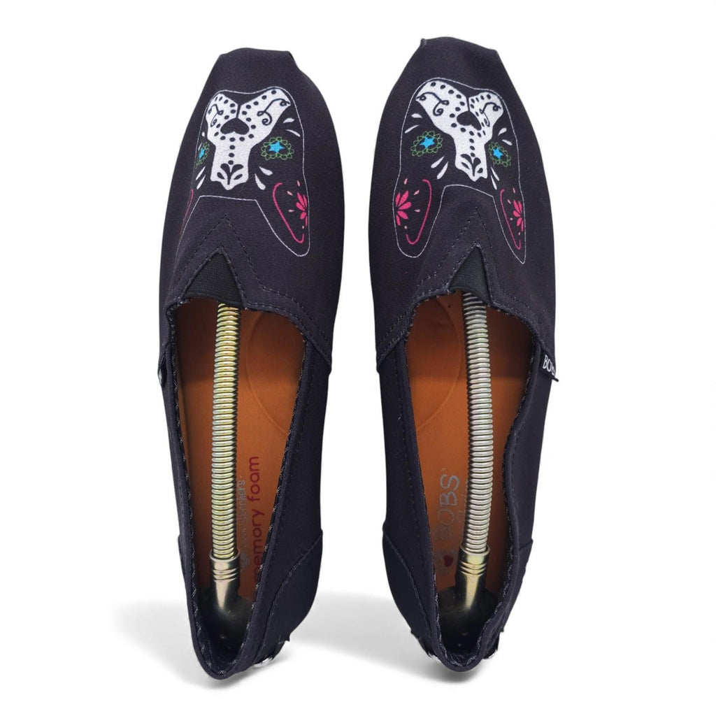 BOBS for Dogs French Bulldog Sugar Skull Canvas Slip On Shoes Women's Size 9.5
