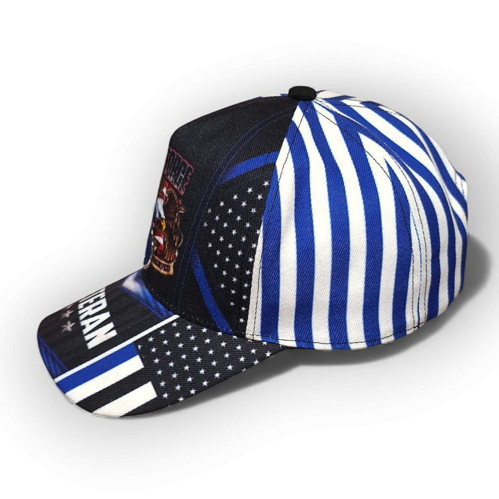 Veteran US Air Force Eagle USA Black White Blue Adjustable Snapback Cap by Air Force