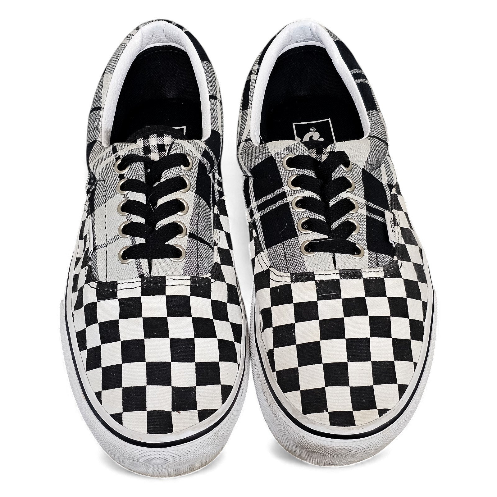 Vans Era Platform Plaid Checkerboard Black True White 8.5m/10w by VANS