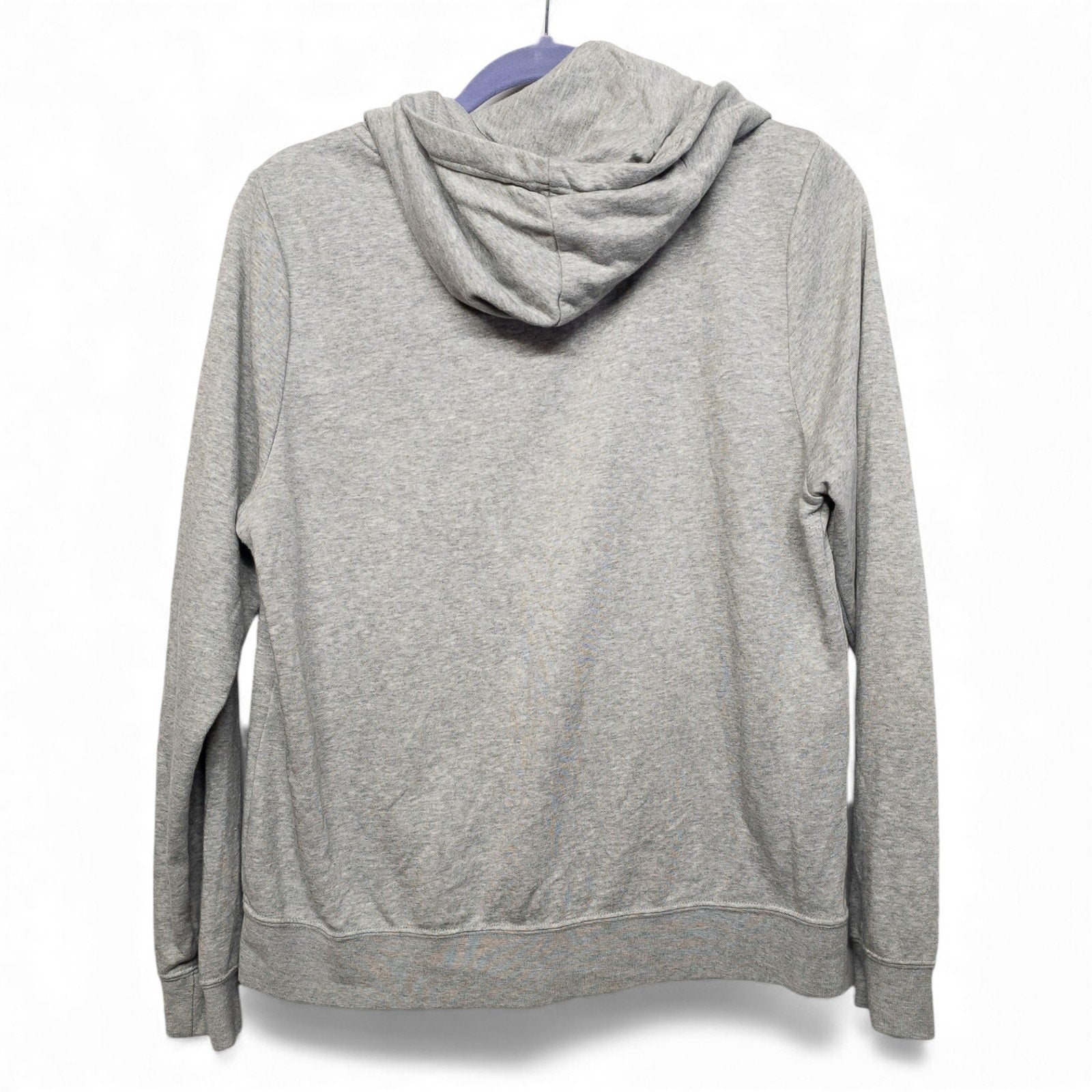 Nike Grey/Red Glitter Swoosh Funnel-Neck Fleece Hoodie Women’s - M by Nike