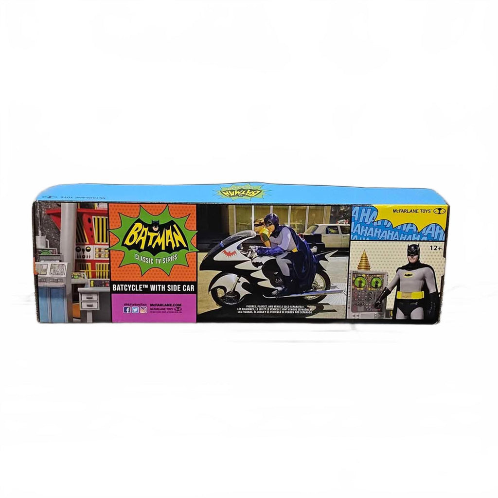 Batman Classic TV Series Batcycle with Side Car Vehicle Set by McFarlane Toys