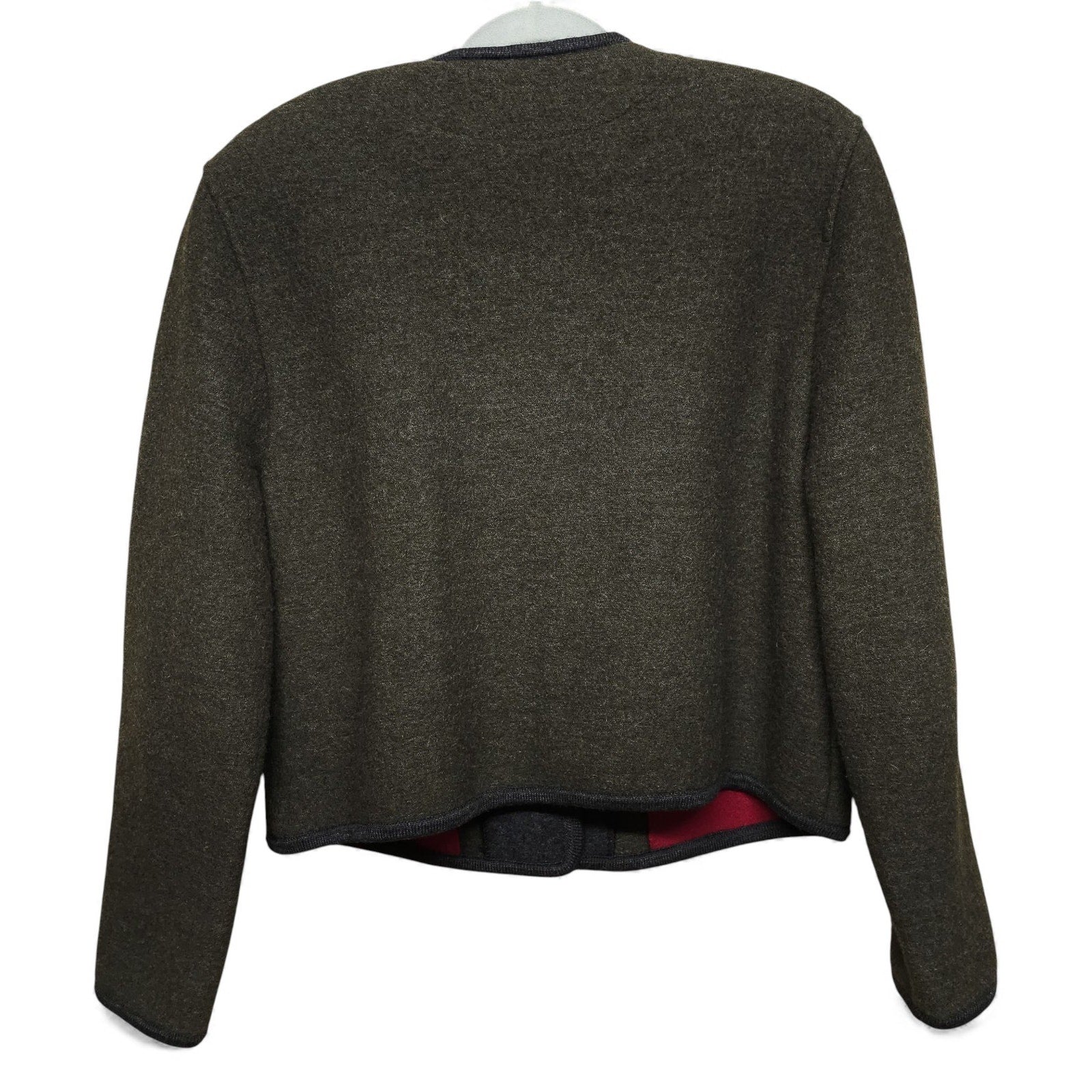 Vintage GEIGER Sweater Cardigan Tyrol Boiled Pure Wool Button Green Womens 42 by Geiger