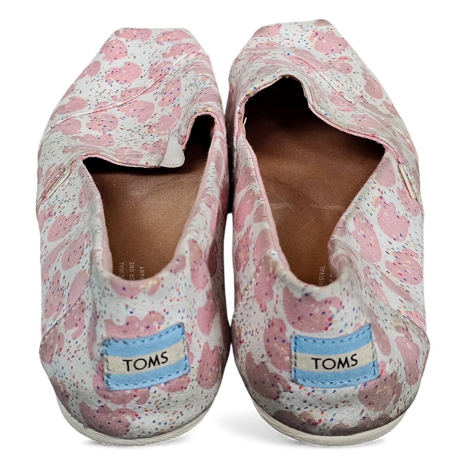 TOM'S Classic Pink Canvas Elephant Sprinkles Slip On Flats 9.5w by TOMS