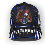 Veteran US Air Force Eagle USA Black White Blue Adjustable Snapback Cap by Air Force