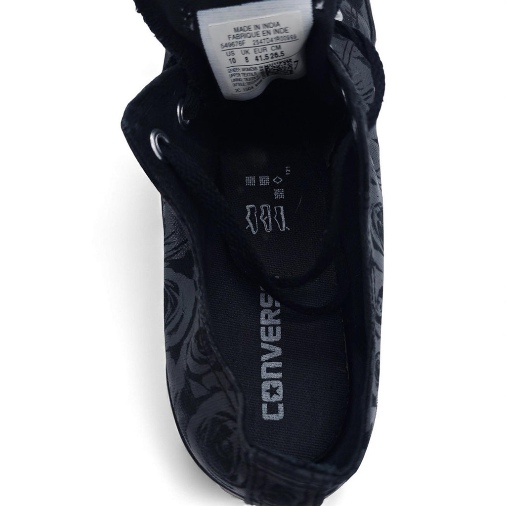 Converse Chuck Taylor All Star Low Top Rose Print Black Sneakers Shoes Womens 10