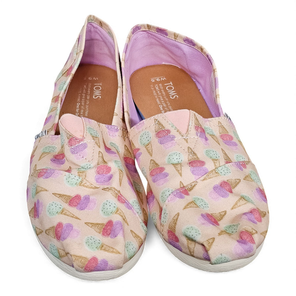 TOM’S Classic Ice Cream Cones Slip On Flats 9.5w/8.5m by TOMS