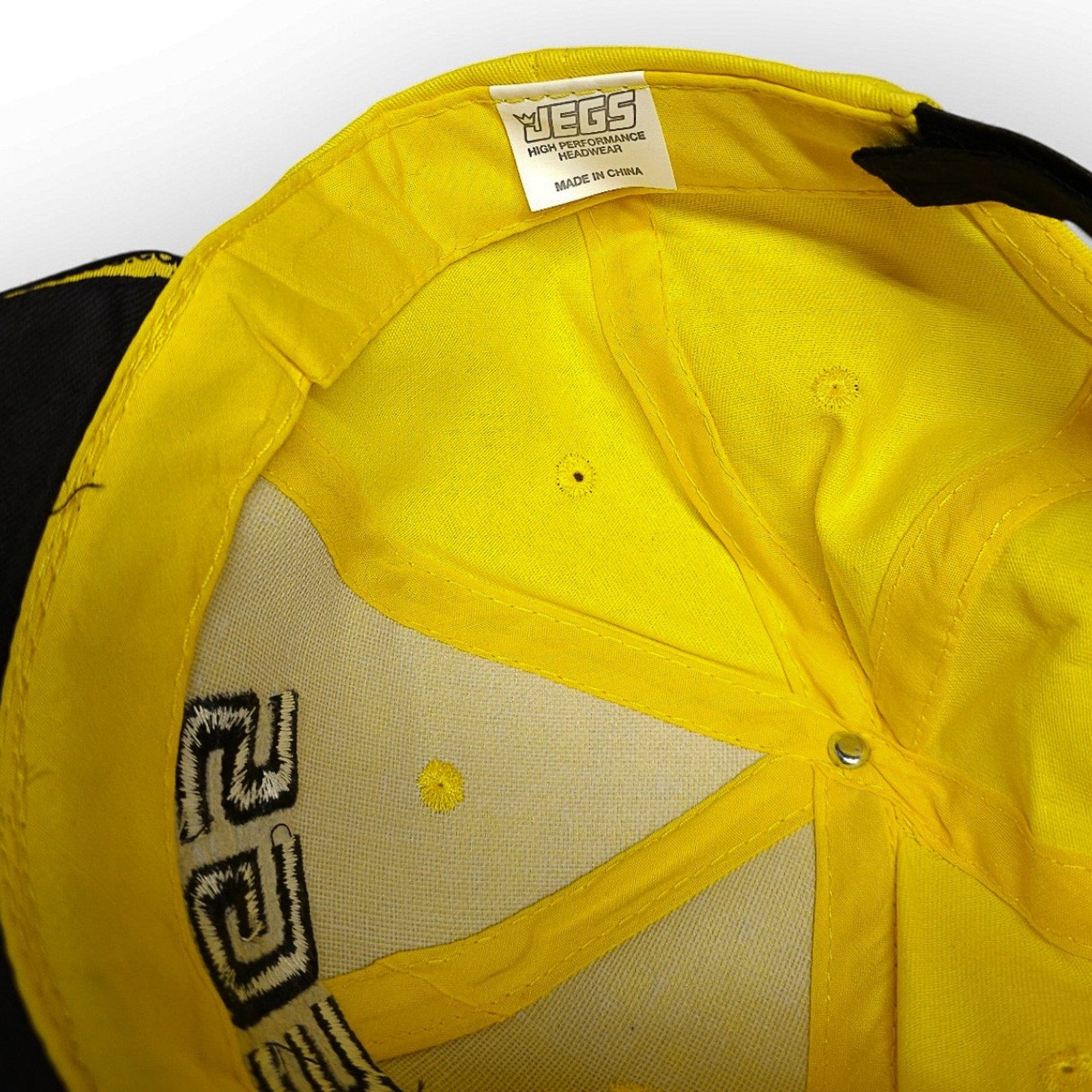JEGS High Performance Automotive Parts Adjustable Ball Cap Hat Black & Yellow by JEGS