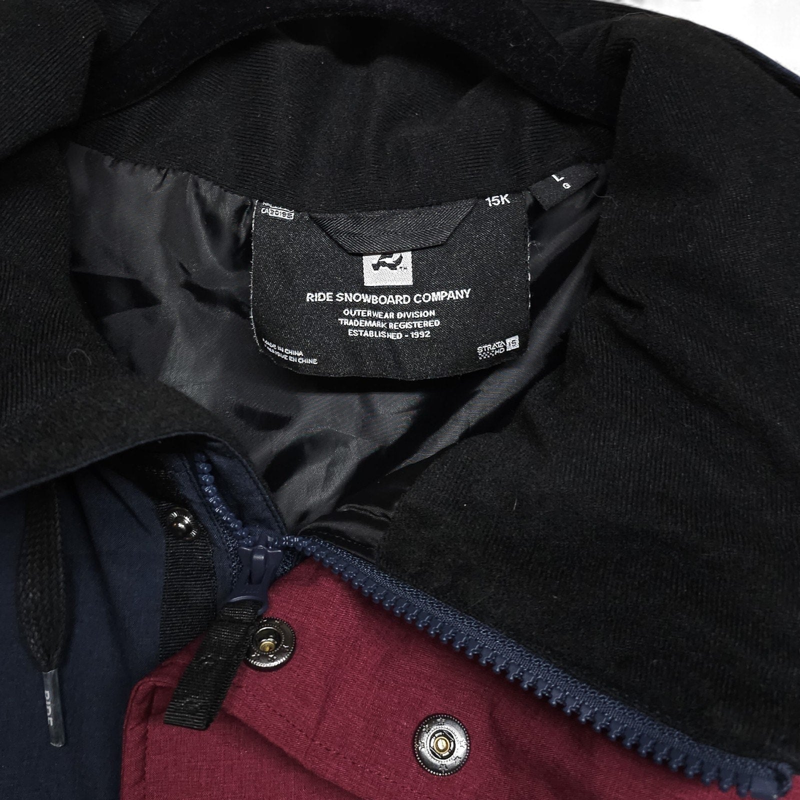 Ride Jacket Snowboard Anorak 1/2 Zip Hood Winter Sport Ski Core Coat Adult L by RIDE