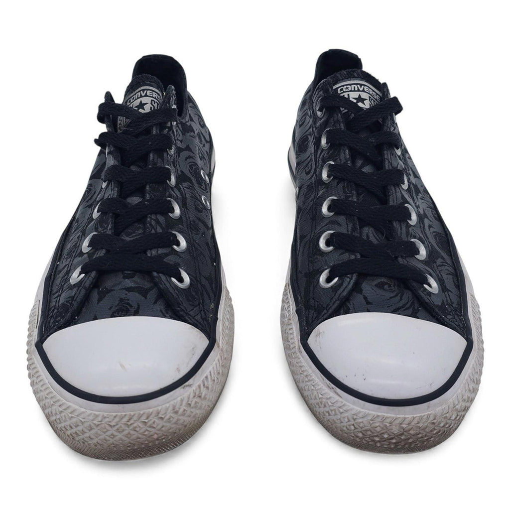 Converse Chuck Taylor All Star Low Top Rose Print Black Sneakers Shoes Womens 10