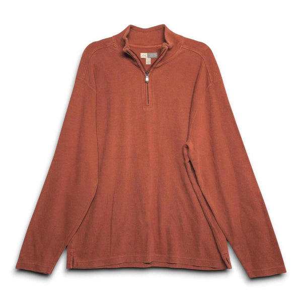 Joseph Abboud Men's Quarter Zip Pullover Sweater Rust Orange XL