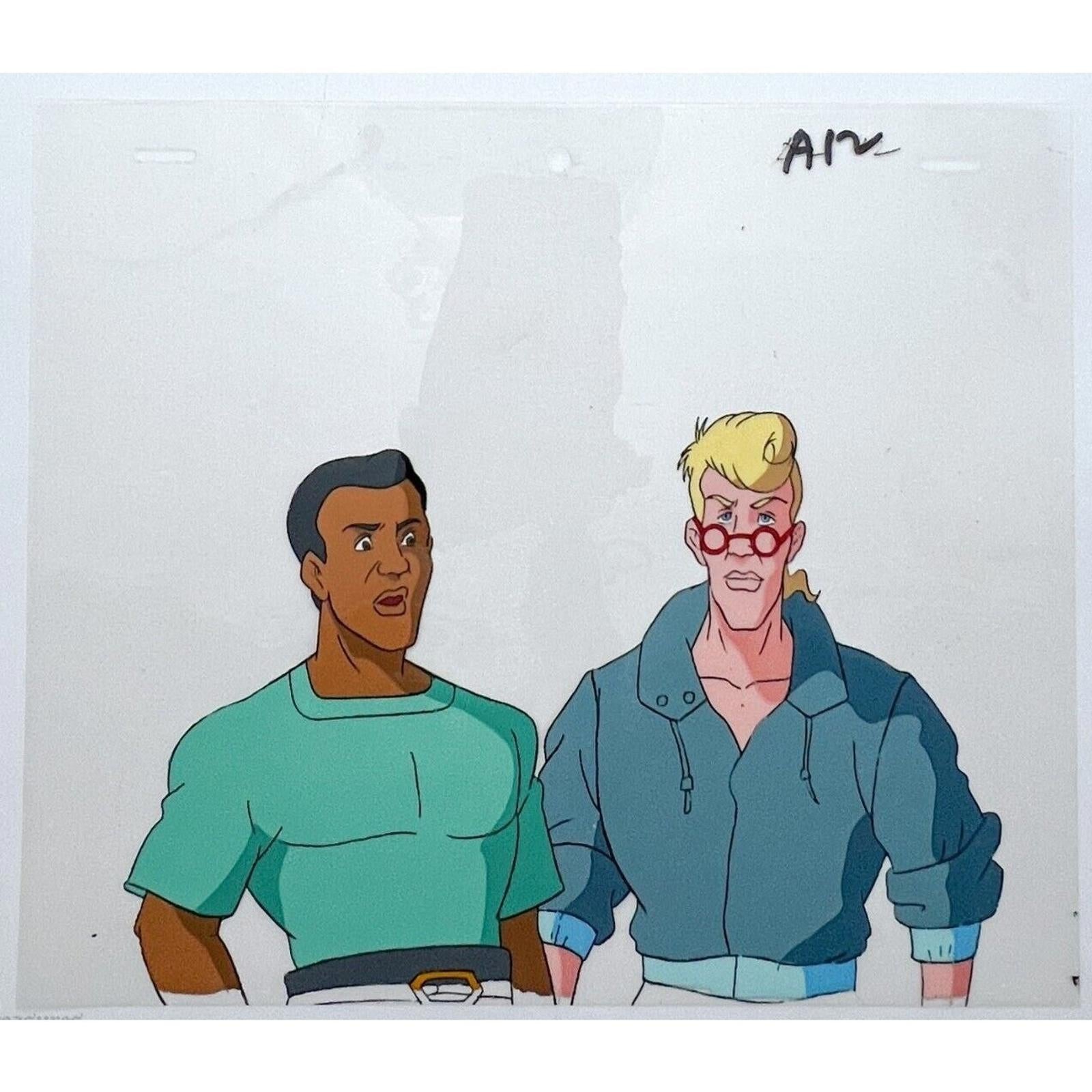 Real Ghostbusters Authentic Animation Production Cel Winston & Dr. Egon Spengler by Dic