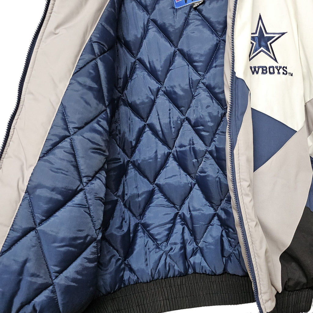 Vintage 90s Dallas Cowboys Jacket Blue NFL Football Hooded Parka Adult XL by NFL