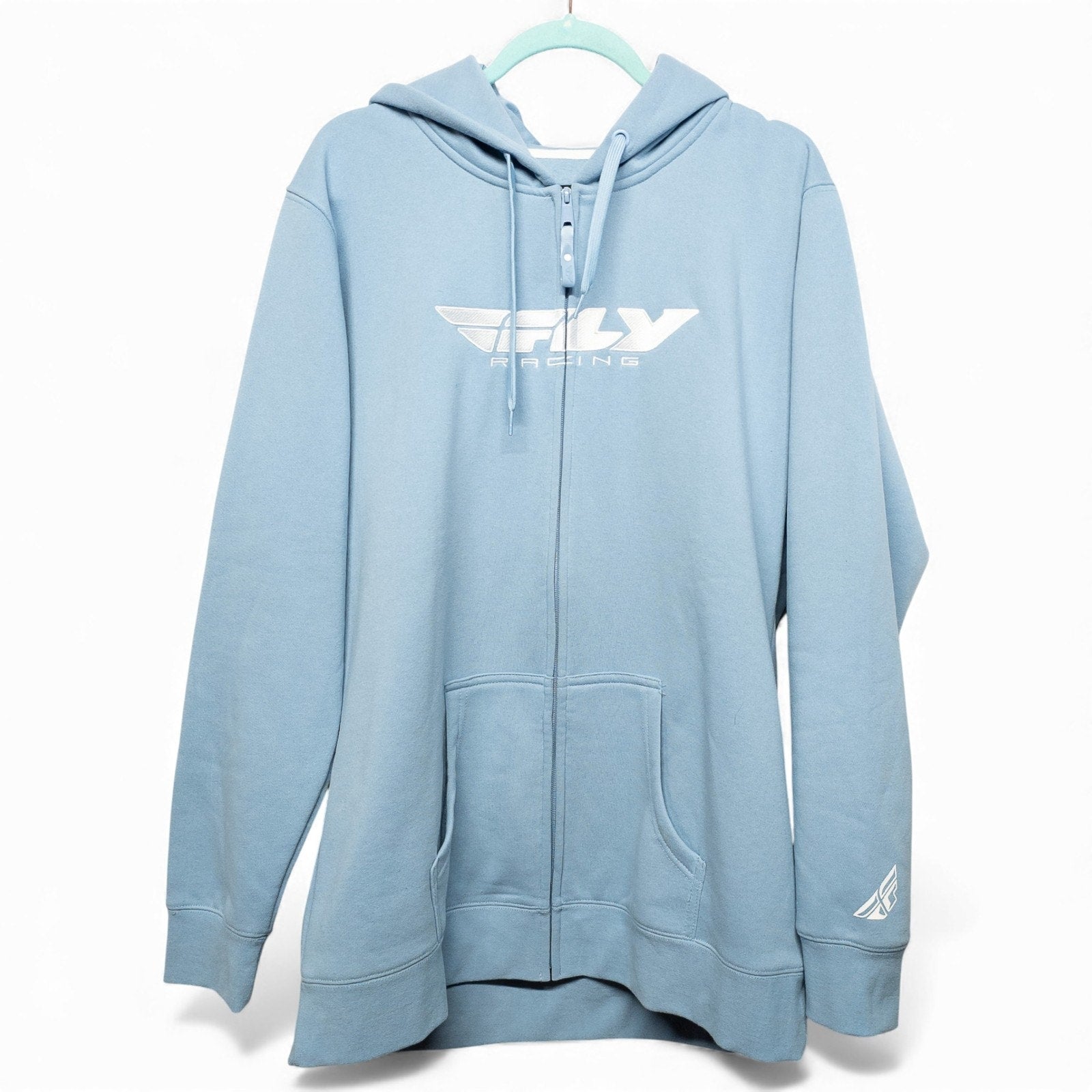 Fly Racing Corporate Light Blue Zip Up Hoodie Womens - 2XL by Fly Racing