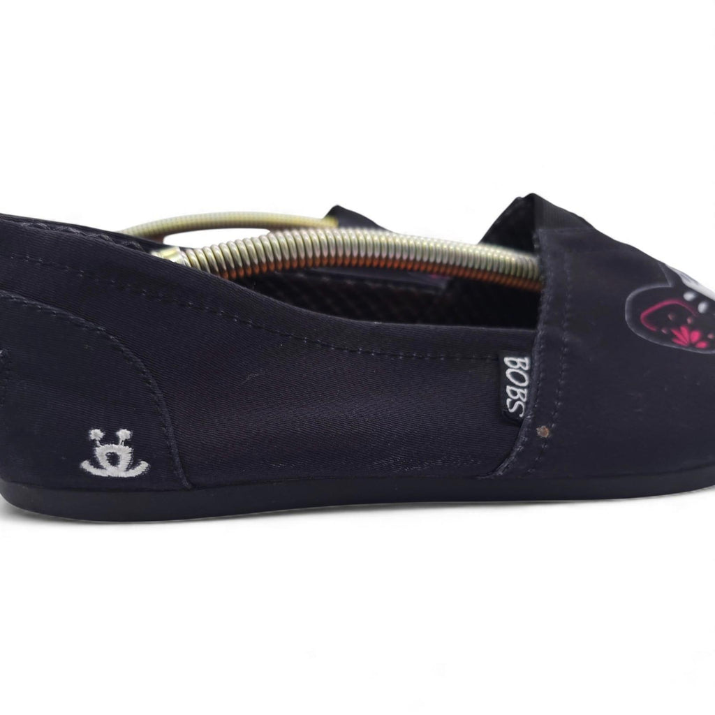 BOBS for Dogs French Bulldog Sugar Skull Canvas Slip On Shoes Women's Size 9.5