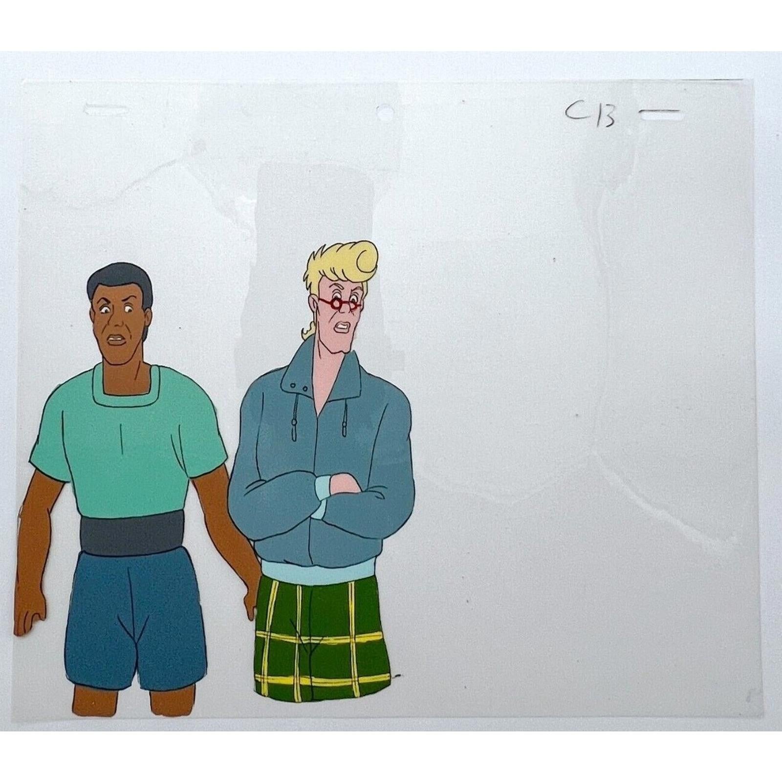 Real Ghostbusters Authentic Animation Production Cel Winston & Dr. Egon Spengler by Dic