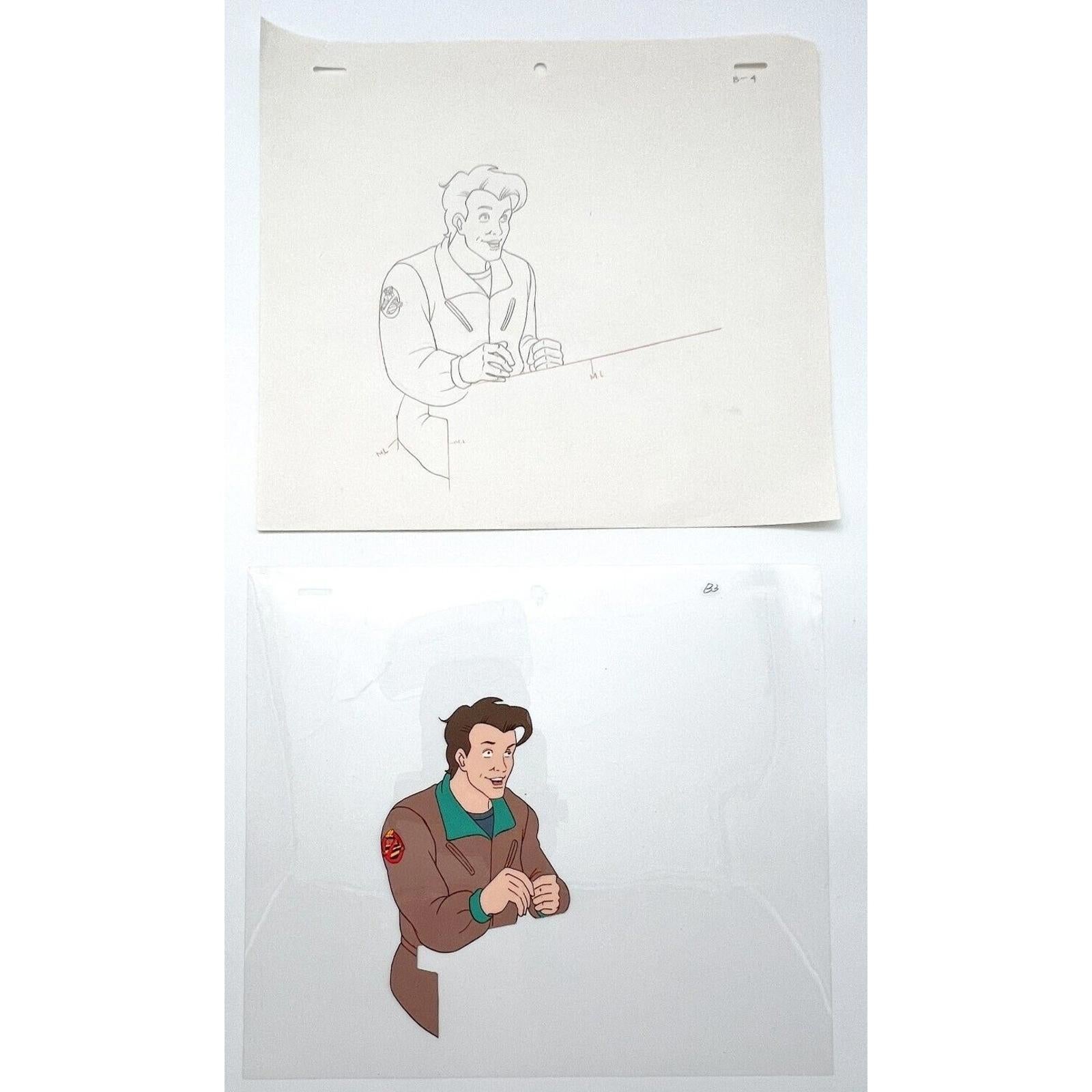 Real Ghostbusters Authentic Animation Production Cel & Drawing Dr. Peter Venkman by Dic