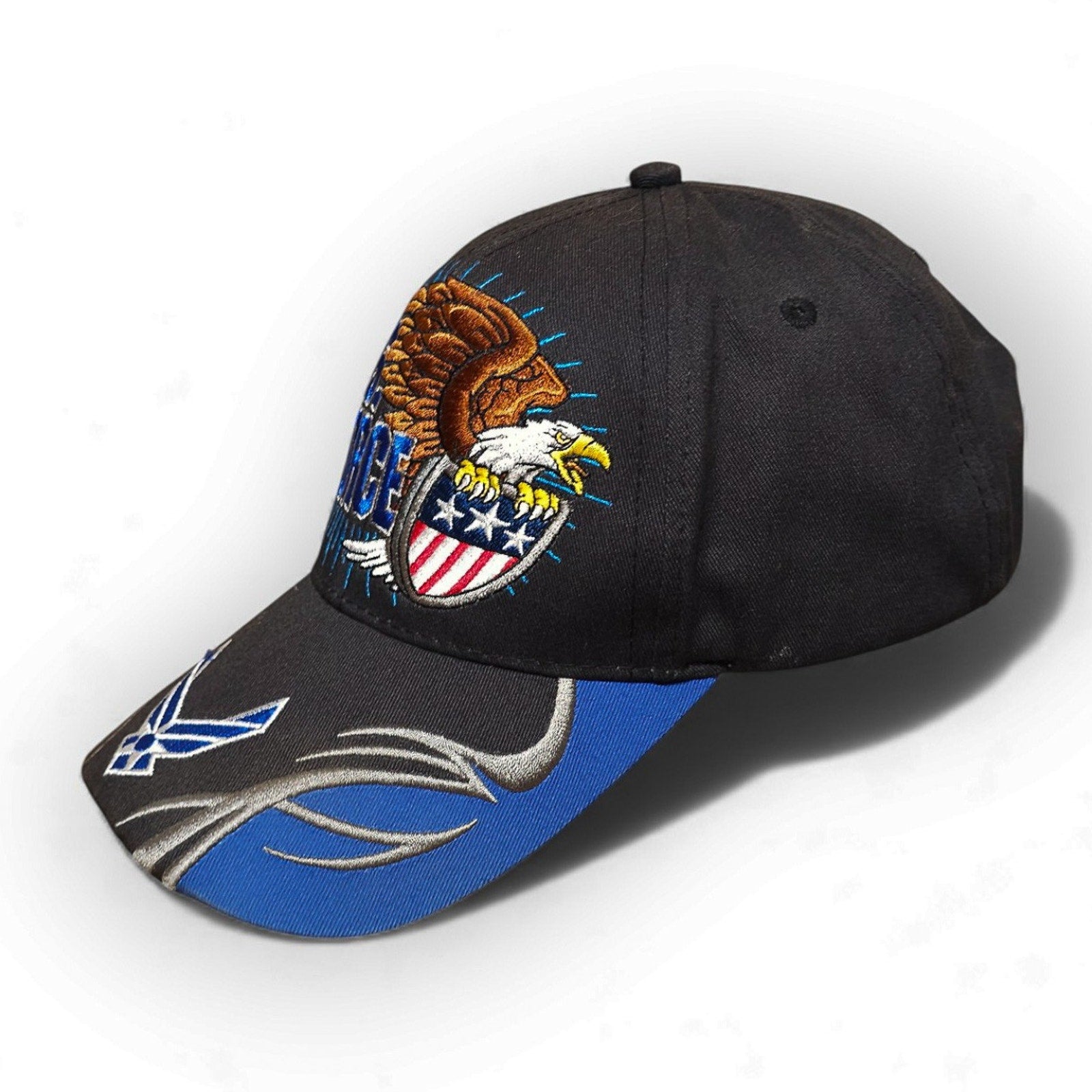US Air Force Eagle USA Black White Blue Adjustable Cap by Air force