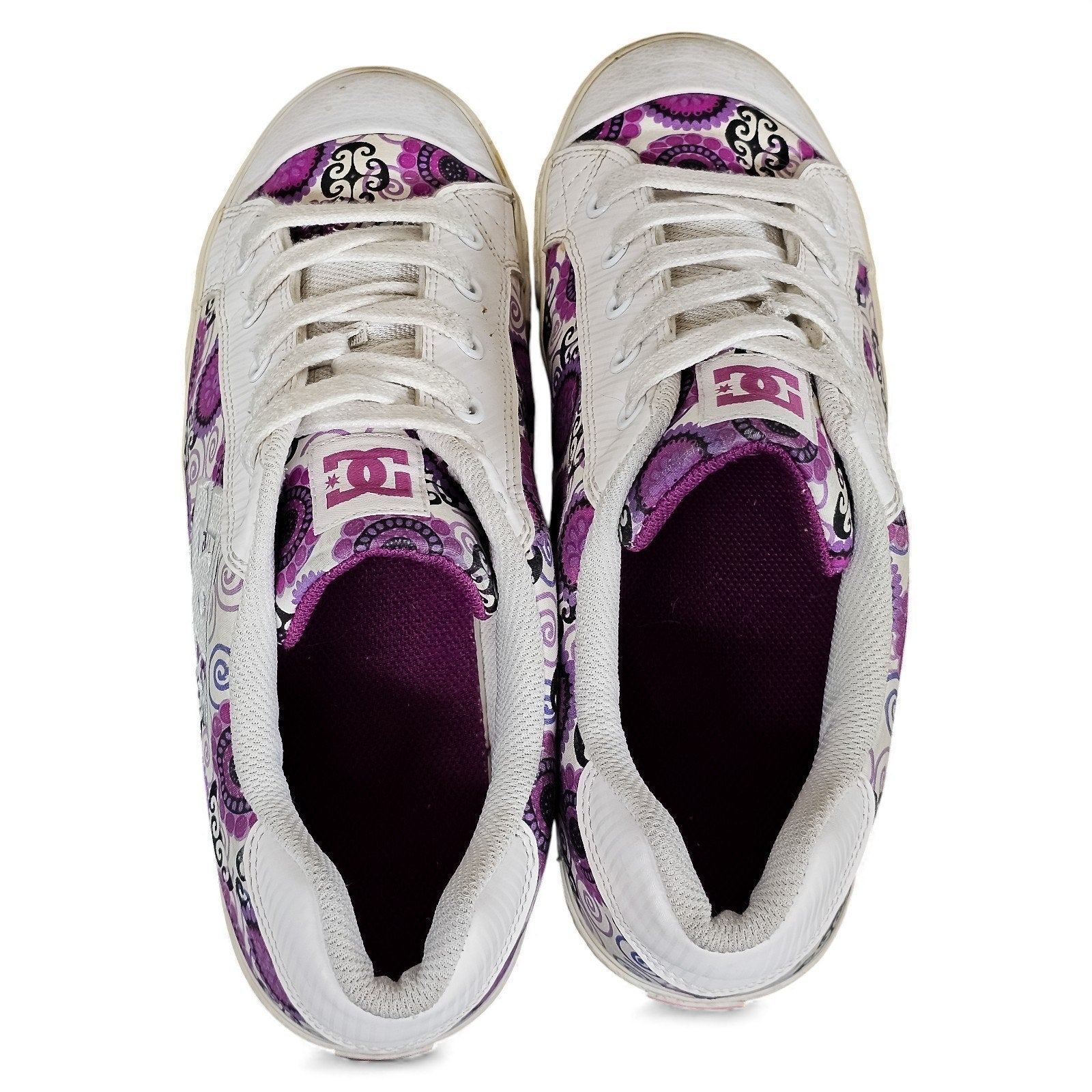 Vintage DC Shoes Low Top Sneakers Purple Print Rare 10w/8.5m by DC Shoes