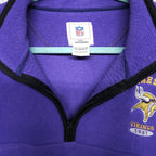 Vintage Minnesota Vikings Purple Embroidered Fleece Quarter Zip Sweatshirt XL by NFL