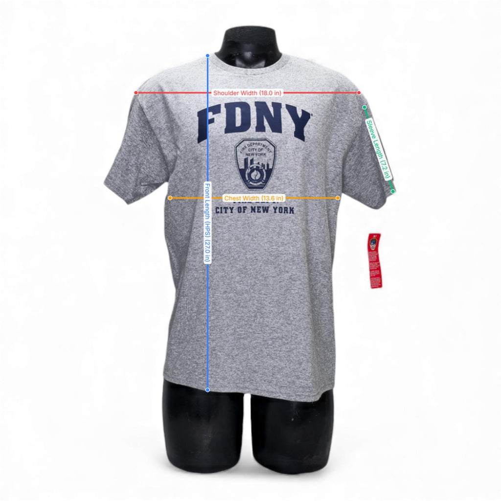 FDNY Fire Department City of New York Gray T-Shirt - L by Thrift by Mail