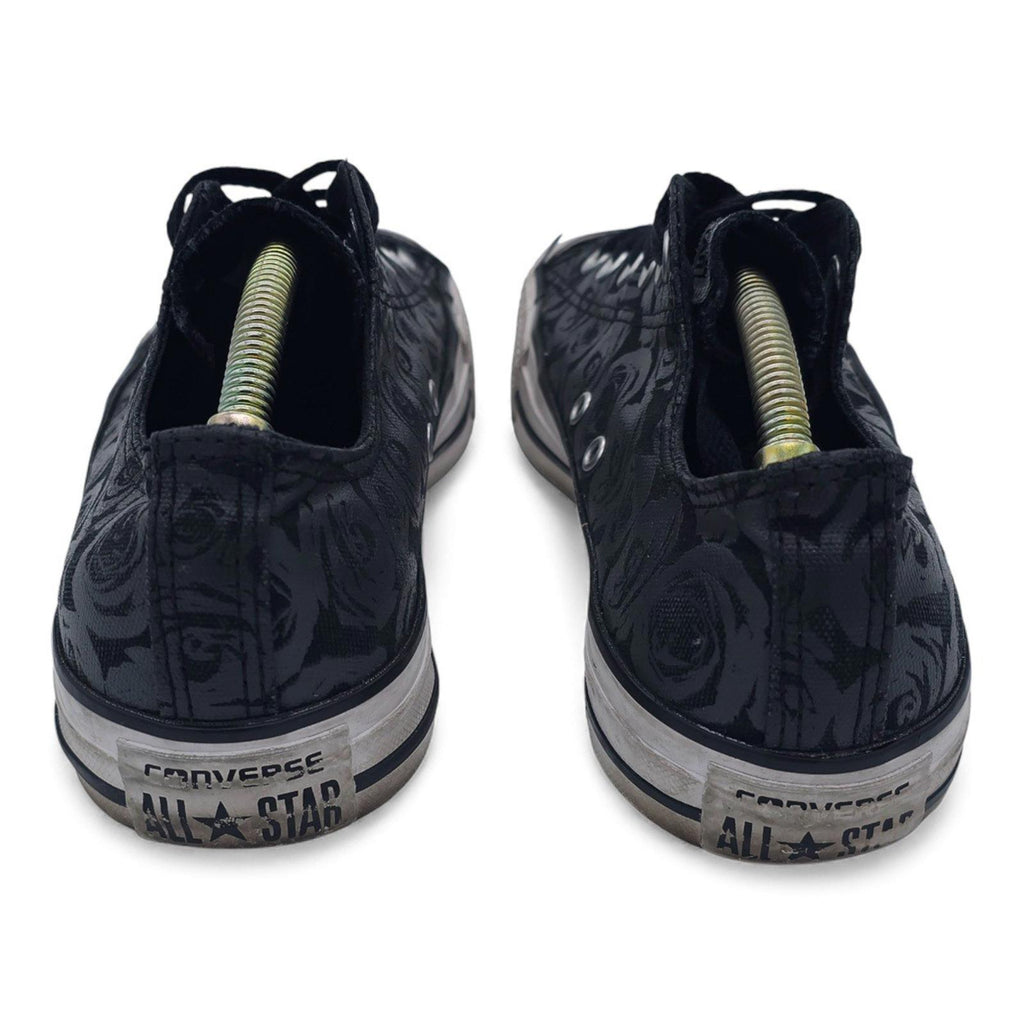 Converse Chuck Taylor All Star Low Top Rose Print Black Sneakers Shoes Womens 10