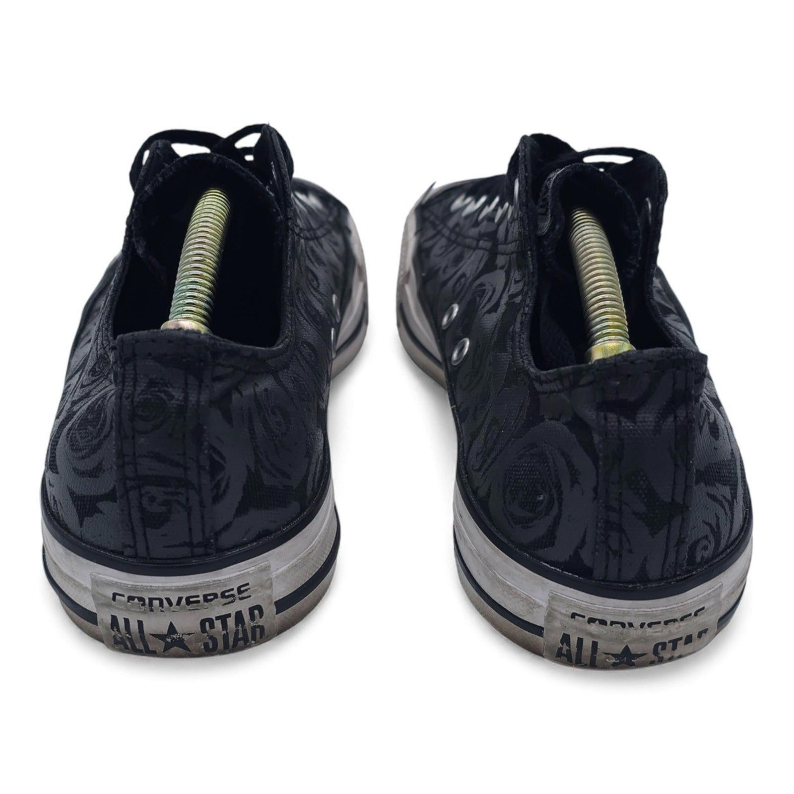 Converse Chuck Taylor All Star Low Top Rose Print Black Sneakers Shoes Womens 10