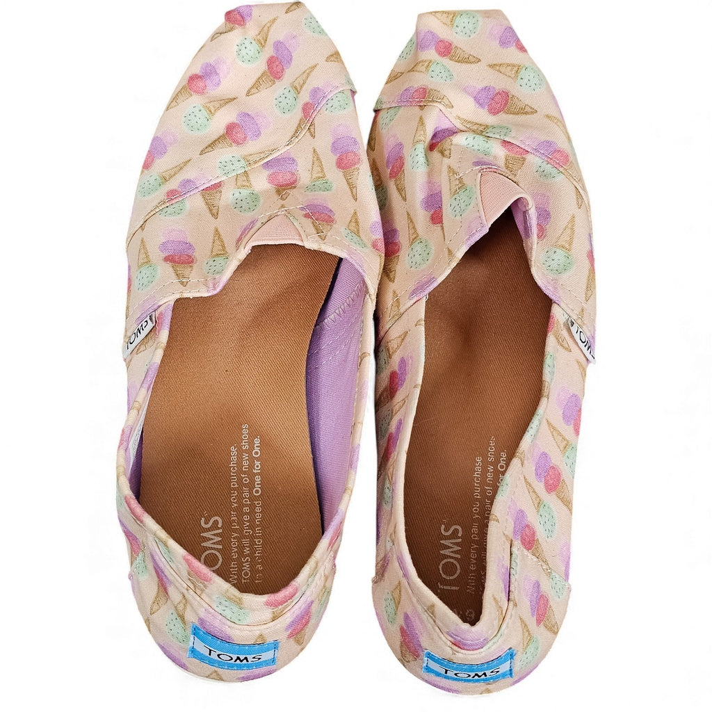 TOM’S Classic Ice Cream Cones Slip On Flats 9.5w/8.5m by TOMS