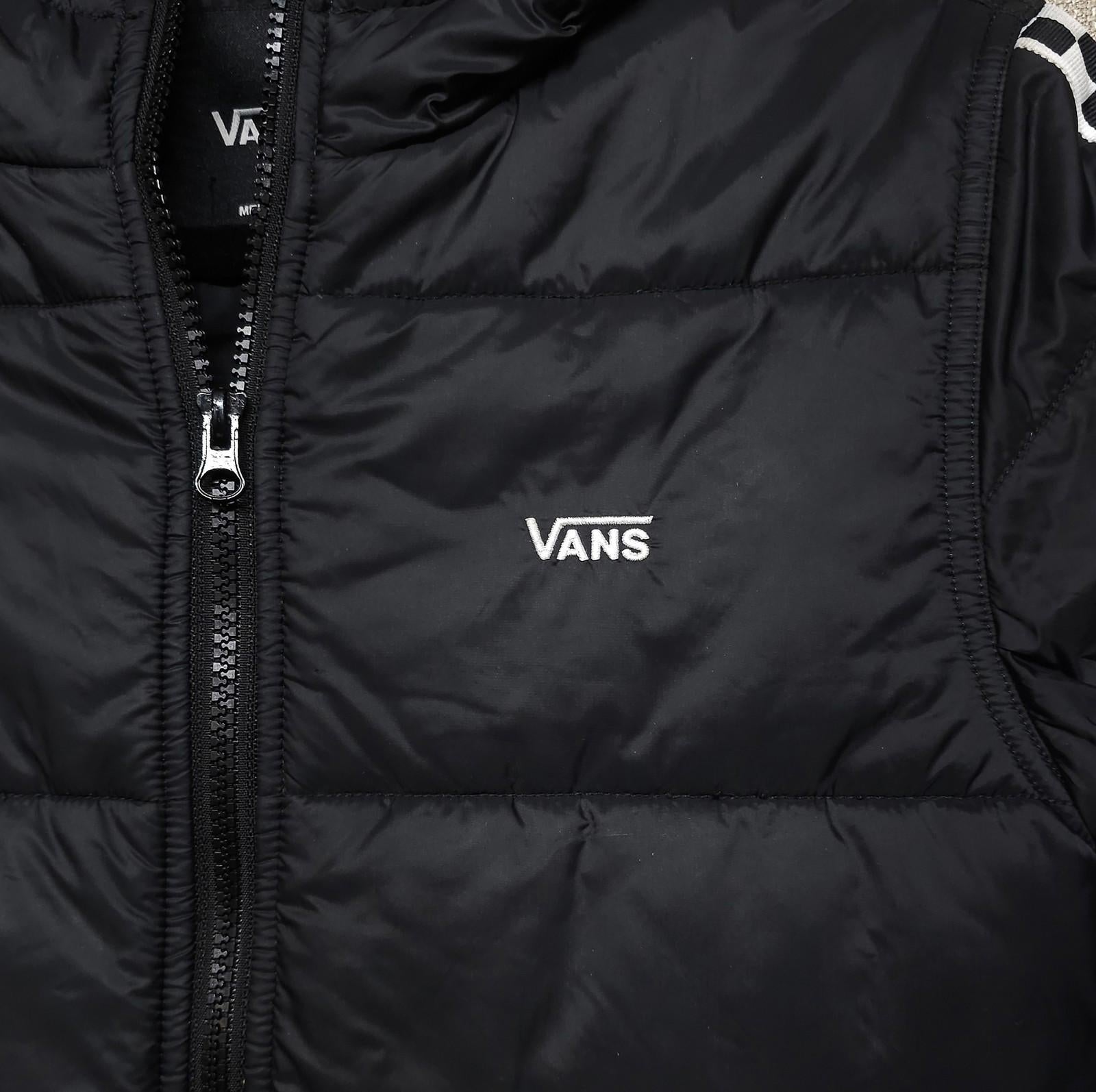 VANS Woodridge Black & Checkered Boys Puffer Jacket Youth M by VANS