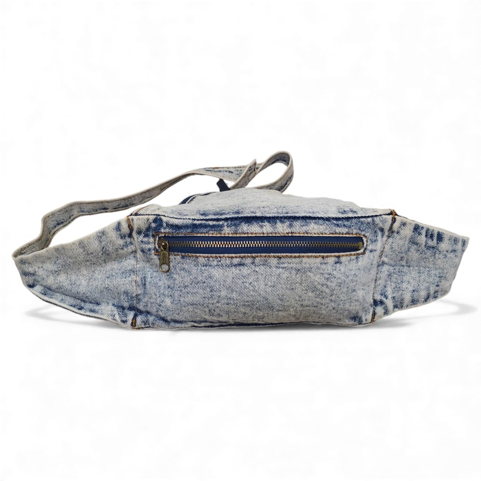 Vintage Apri Denim Style Waist Bag Fanny Pack with Adjustable Strap by apri