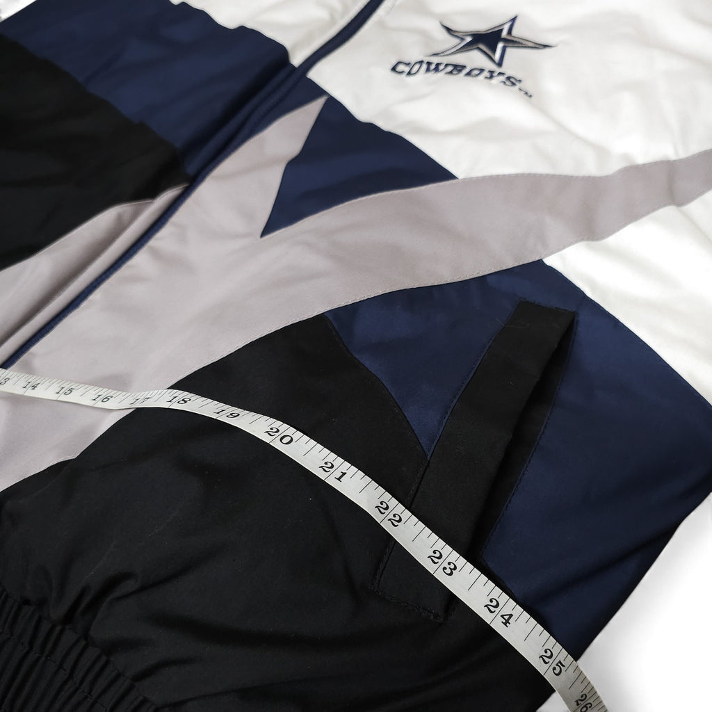 Vintage 90s Dallas Cowboys Jacket Blue NFL Football Hooded Parka Adult XL by NFL