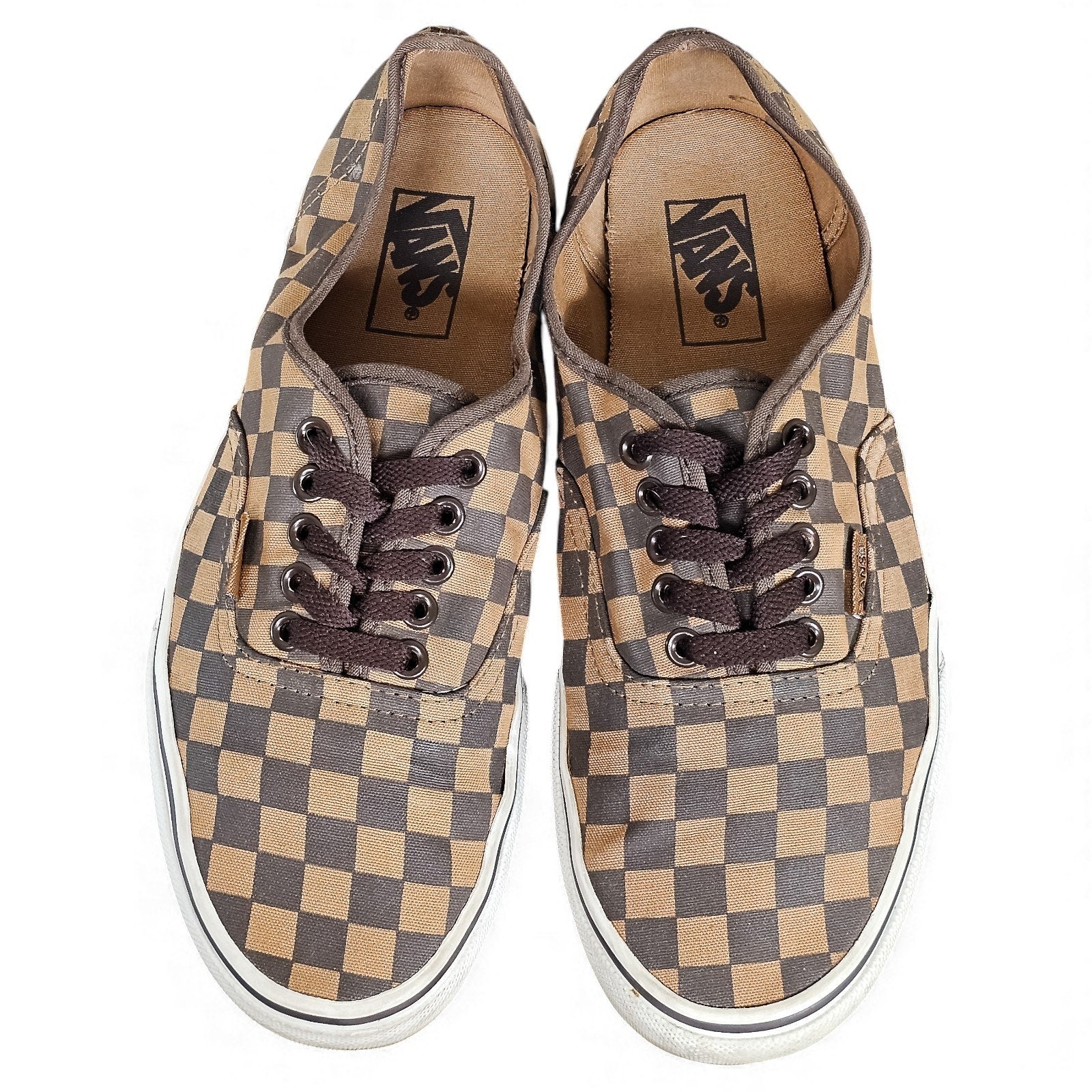 Vans Era Platform Coffee Mocha Plaid Checkerboard Rare 8.5m/10w by VANS