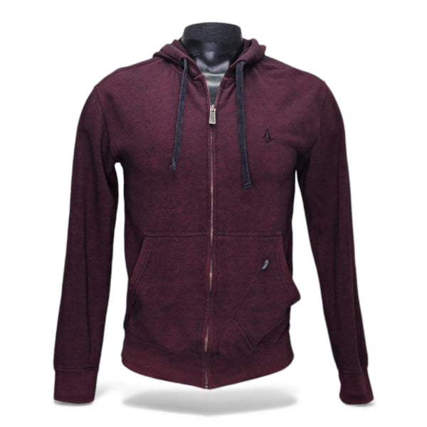 Volcom Men's Maroon Full-Zip Hoodie Sweatshirt