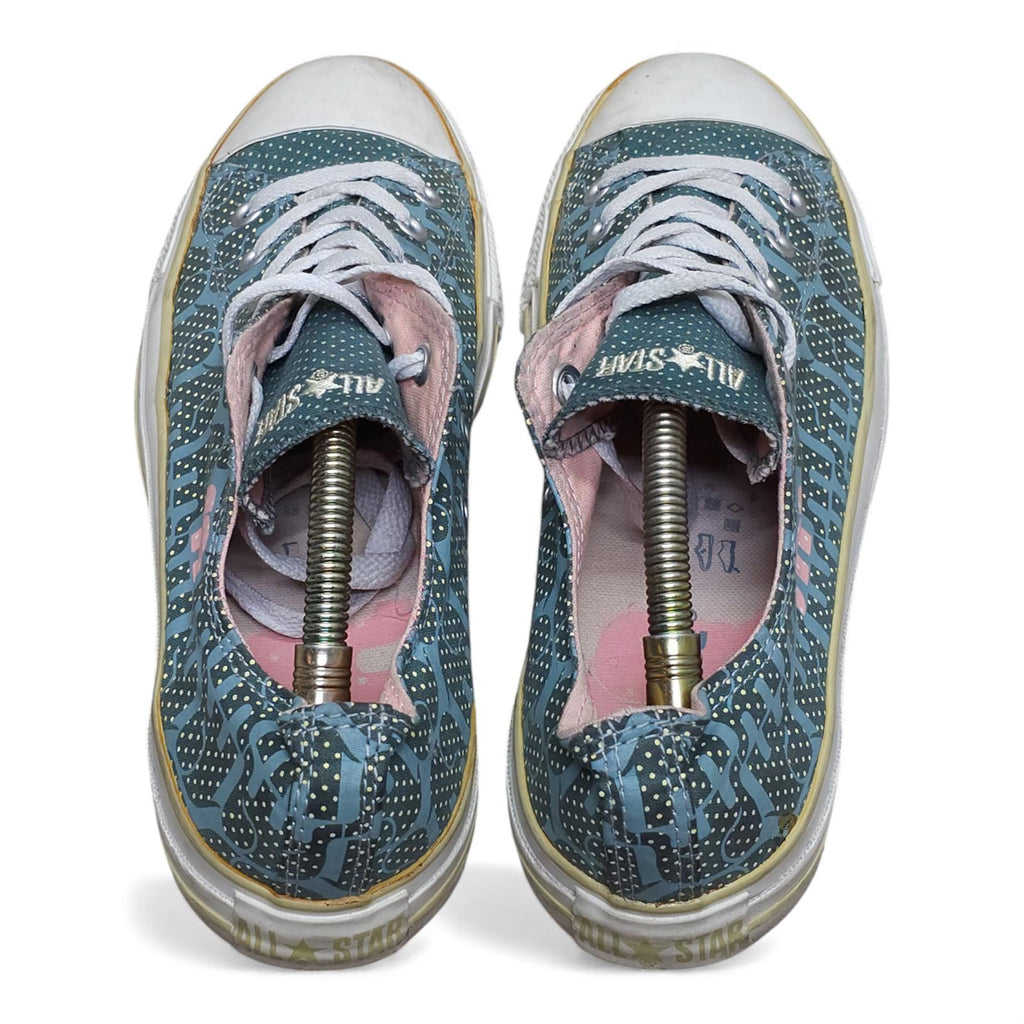 Converse All Star Chuck Taylor Sneakers Blue Pink Polka Dot Elephant - Size 10W