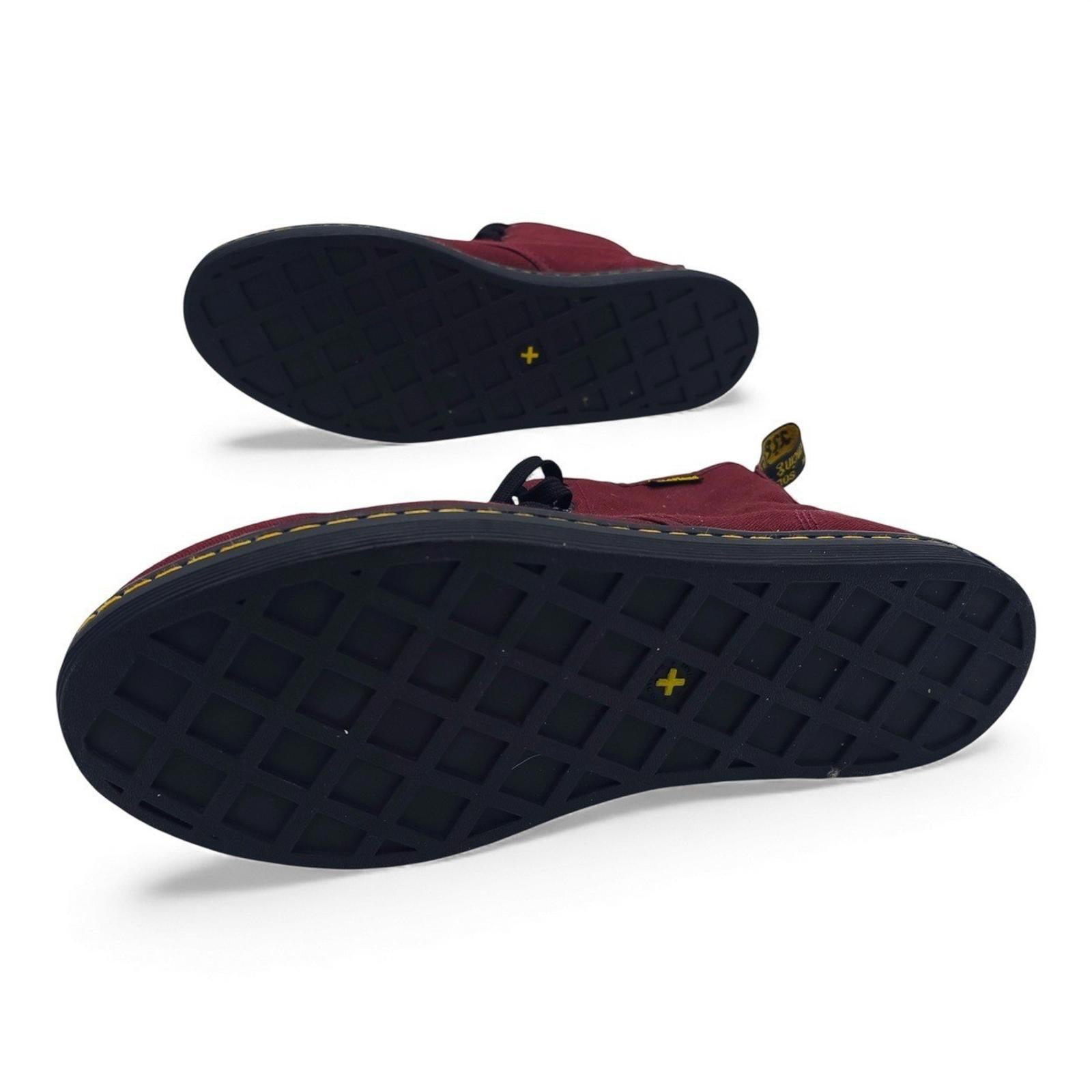 Dr Martens Shoreditch Burgundy Canvas Lace Up Combat Boots Womens Size US 10