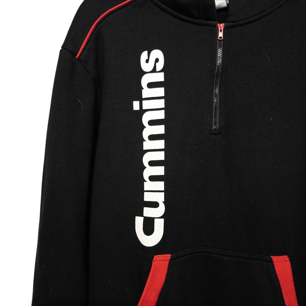 Cummins Men’s 1/4 Zip Up Hoodie Black Red Fleece BDA - M by Cummins
