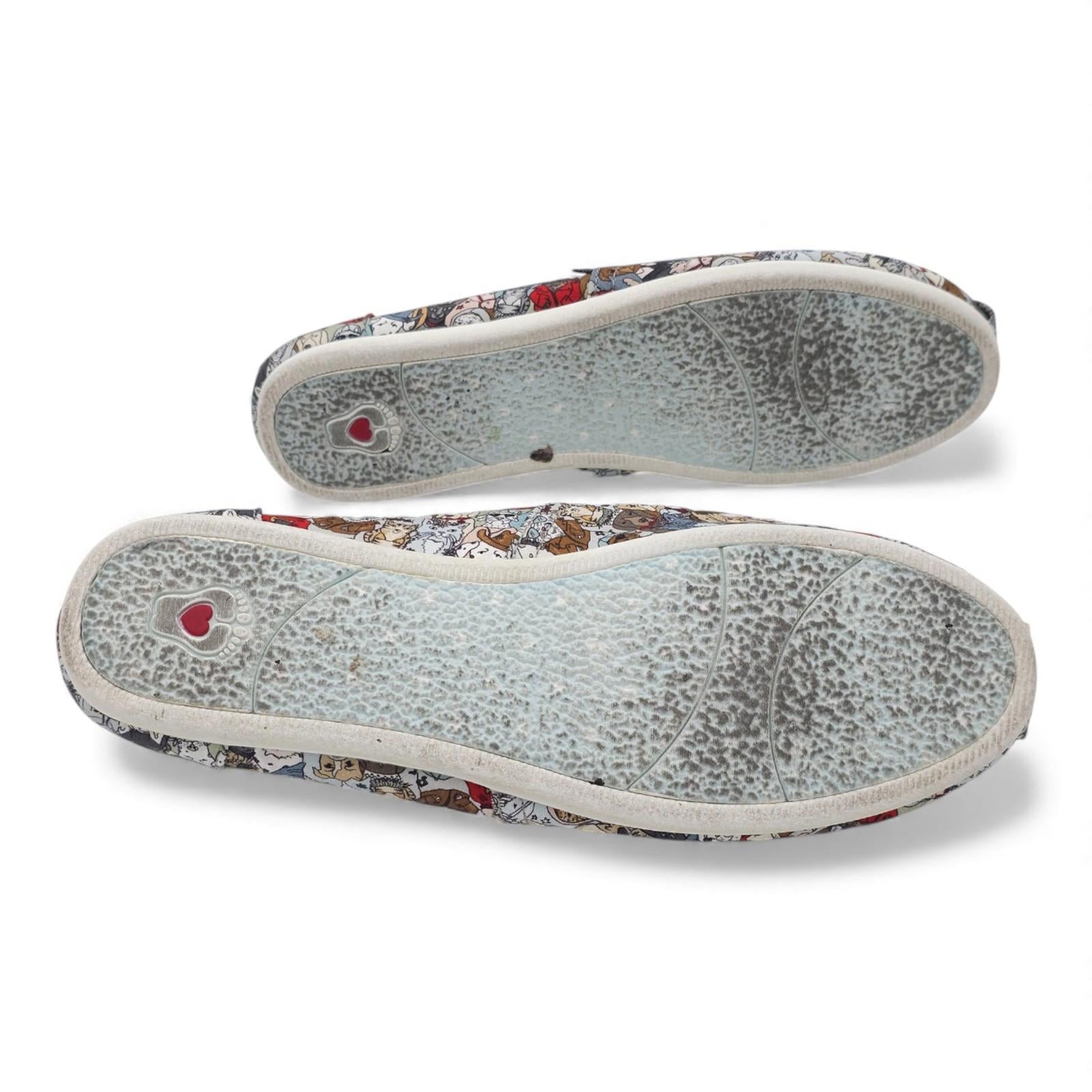 BOBS for Dogs Skechers Slip On Shoes Memory Foam Cat Dog Print Women's Size 9.5