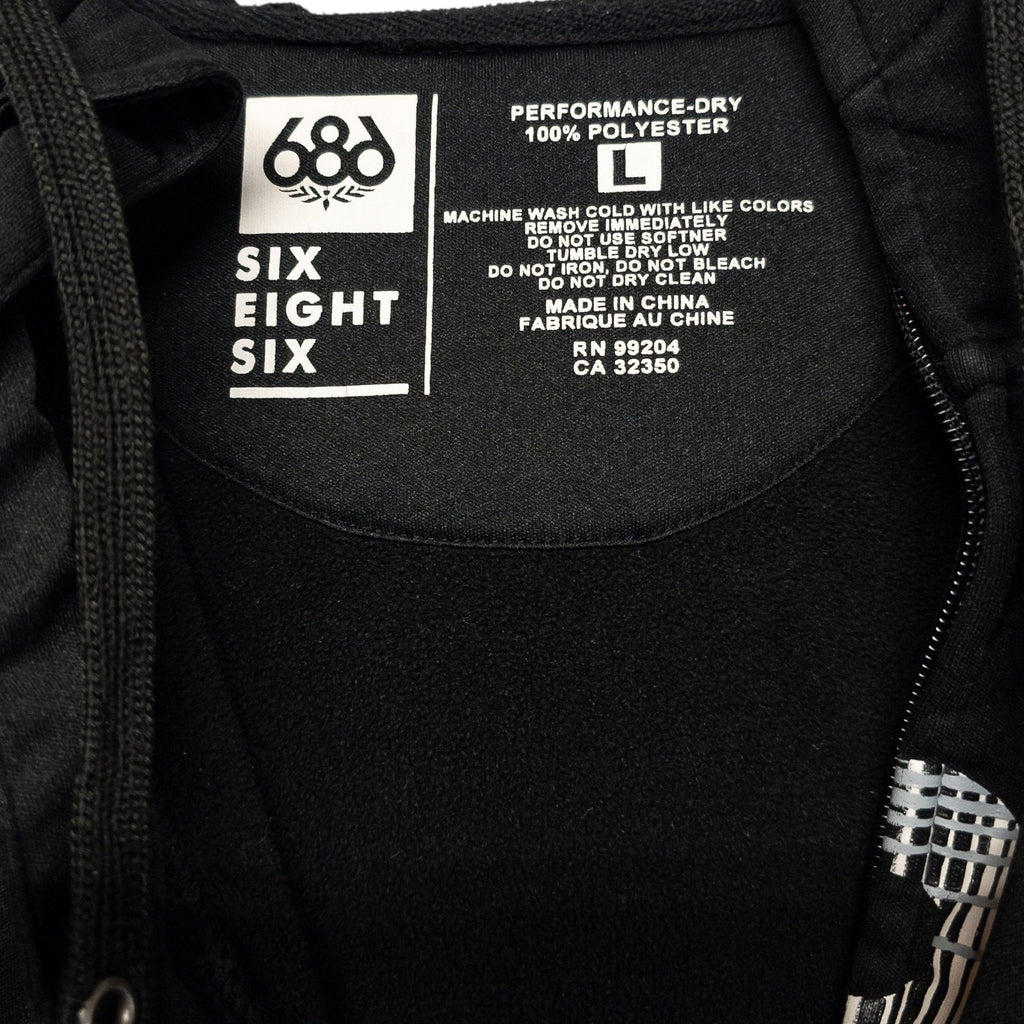 686 Hoodie Mens Small Black Full Zip Performance Dry Tec - L by 686