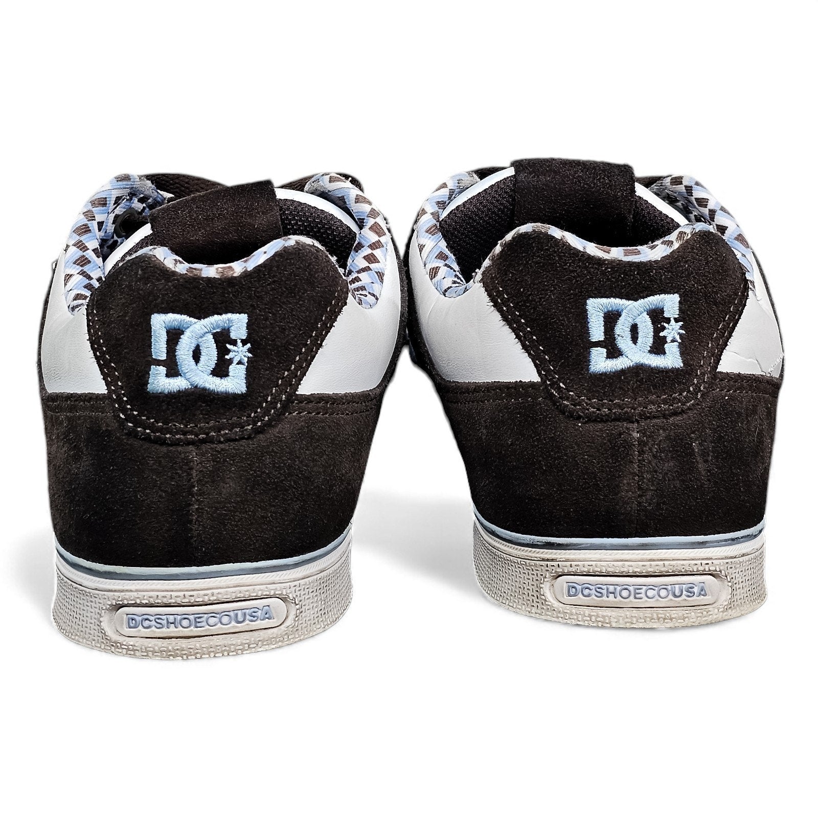 Vintage DC Shoes Low Top Brown White Checkerboard Accents Rare 8.5m/10w by DC Shoes