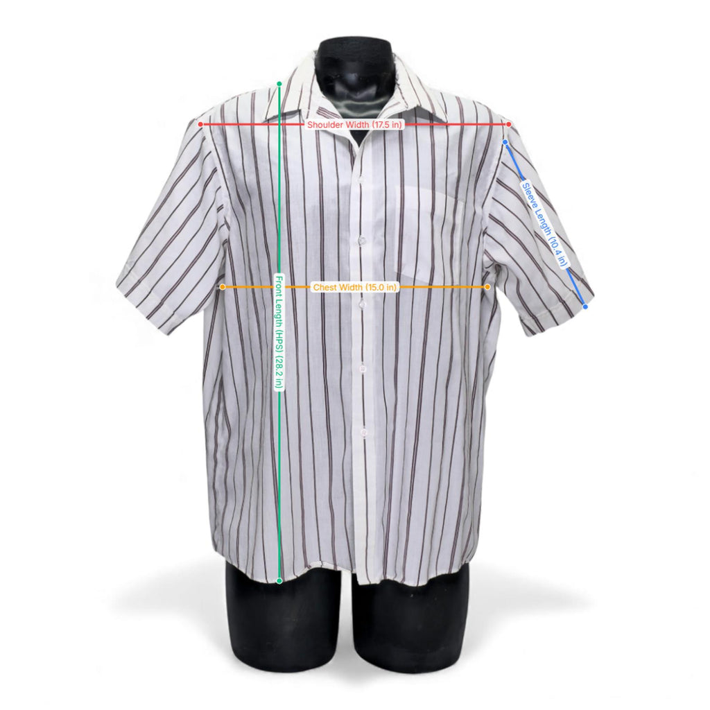 Vintage American Edition Men's Wrinkle-Free Casual Short Sleeve Shirt Striped by American Edition