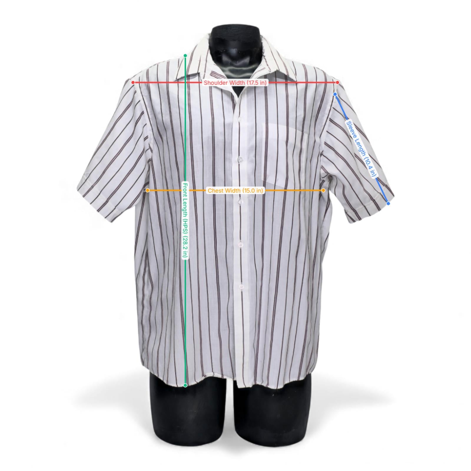 Vintage American Edition Men's Wrinkle-Free Casual Short Sleeve Shirt Striped by American Edition