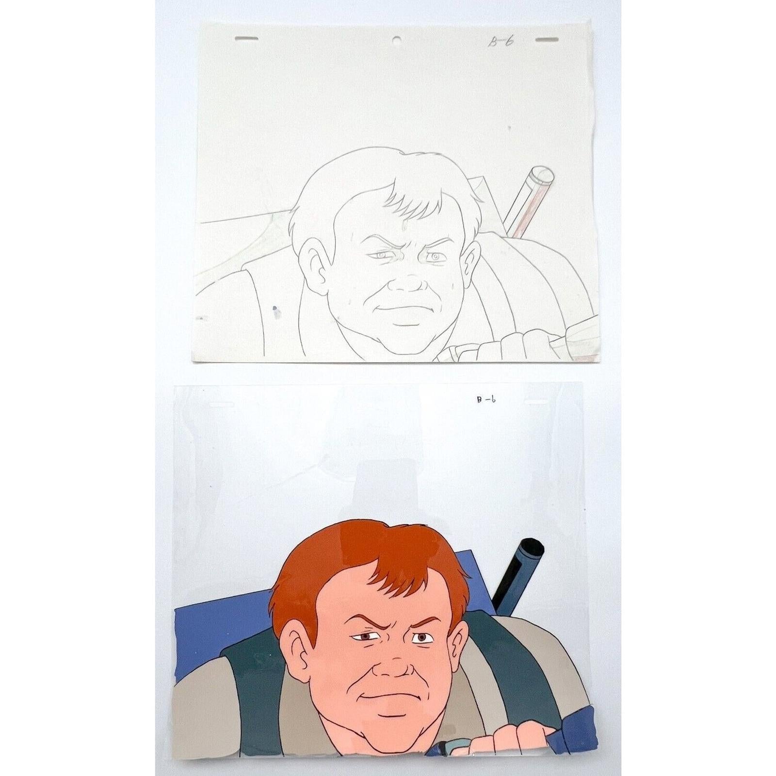 Real Ghostbusters Authentic Animation Production Cel & Drawing Ray Stantz B-6 by Dic