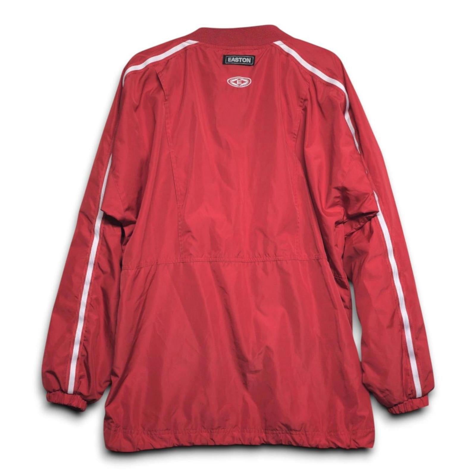 Easton Men's Red Windbreaker Pullover Jacket White Stripe Size L