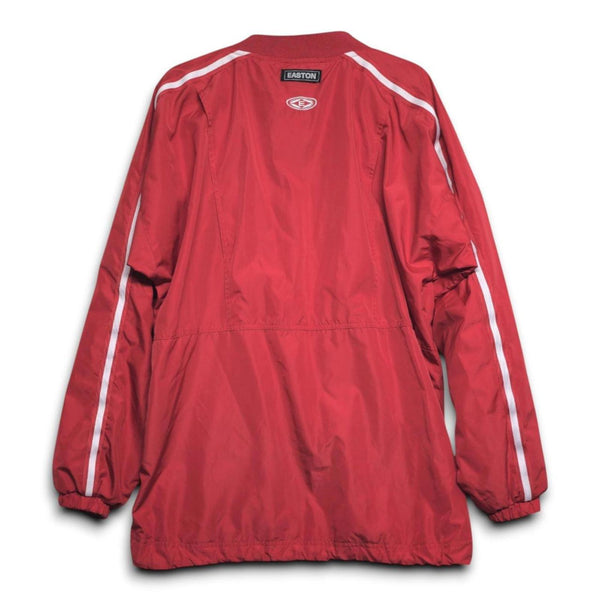Easton Men's Red Windbreaker Pullover Jacket White Stripe Size L