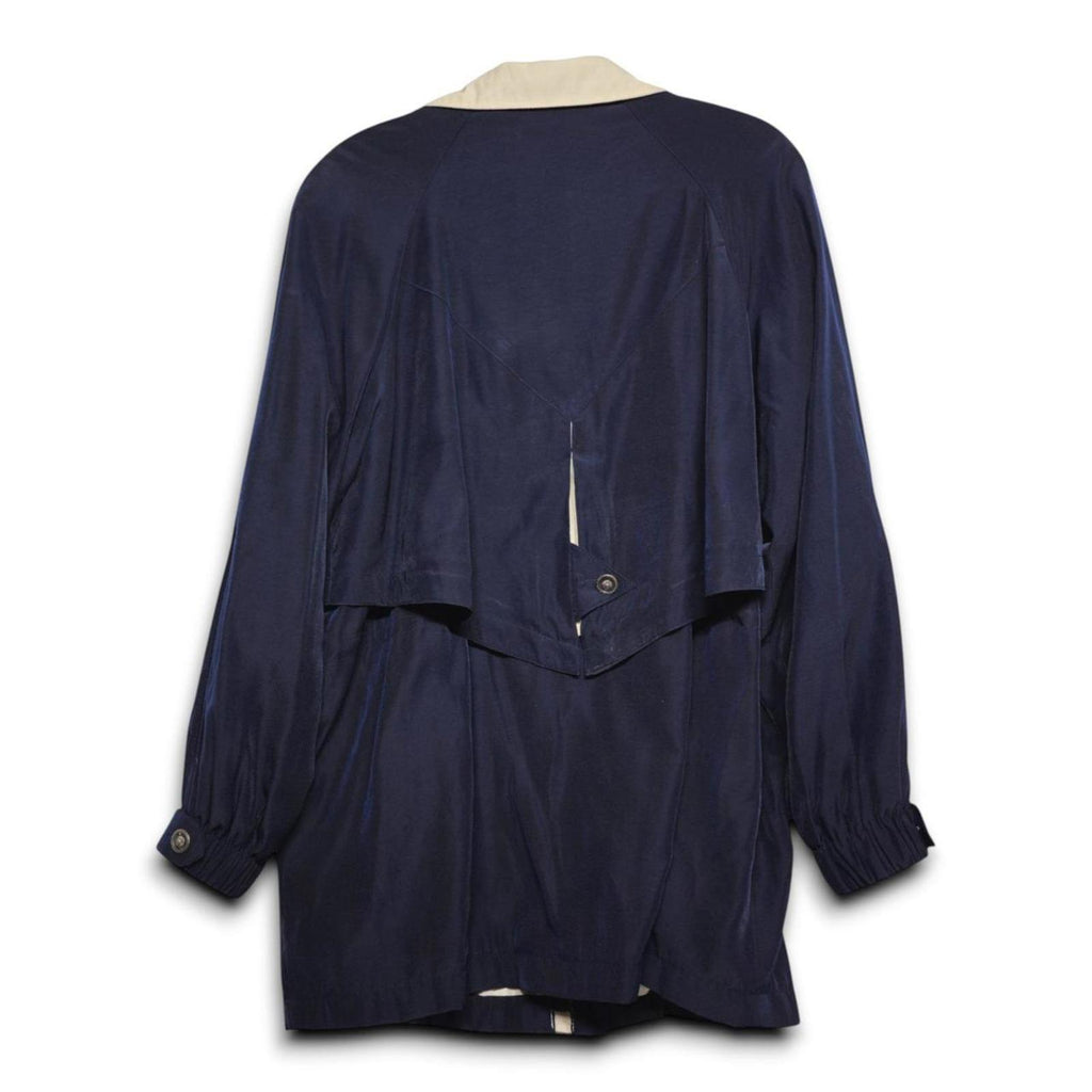 Jacqueline Ferrar Navy Beige Colorblock Lightweight Zip Up Jacket Medium