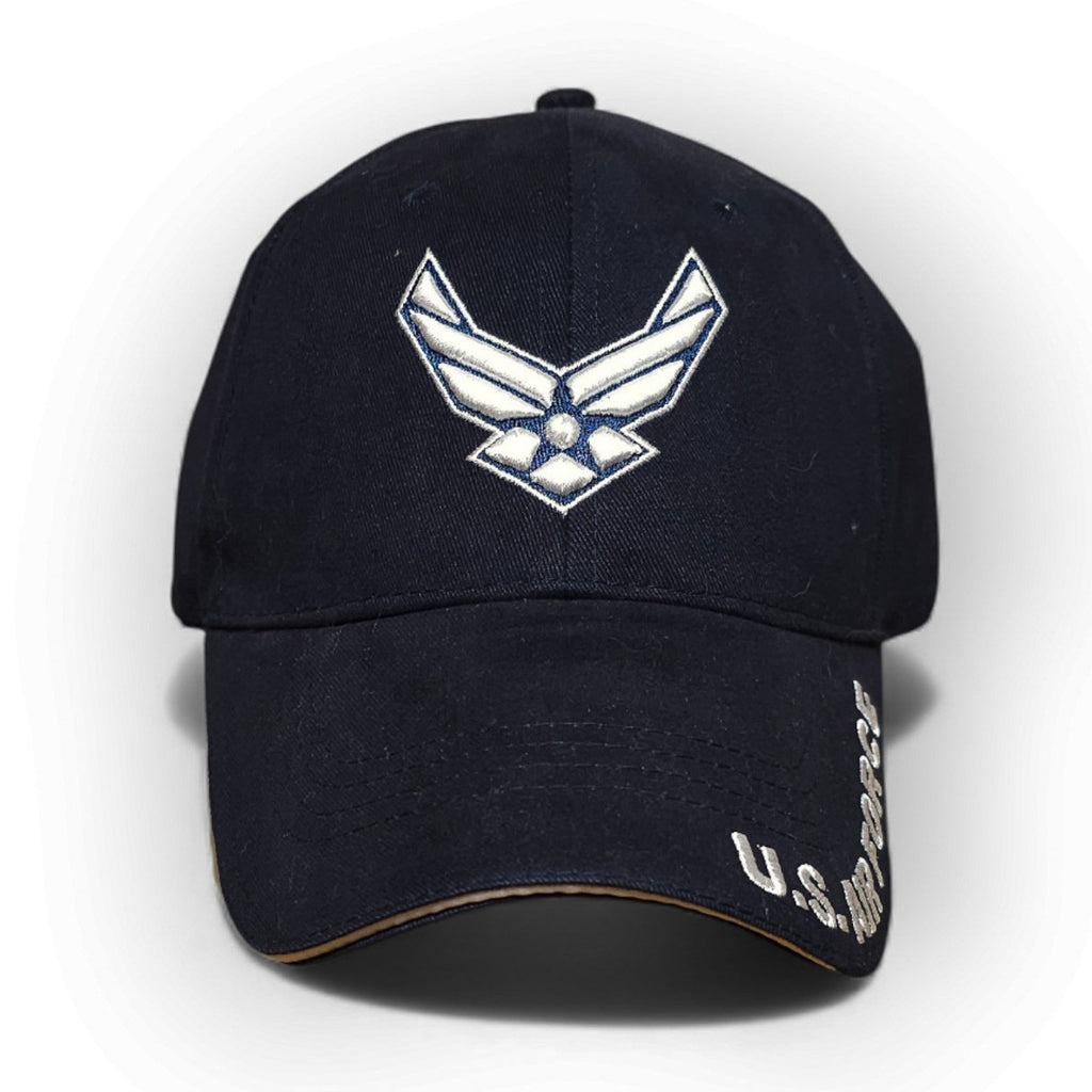 US Air Force Logo Embroidered USA Dark Blue White Adjustable Cap by Air Force